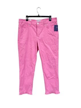 crown & ivy Pink Cropped Stretch Jeans